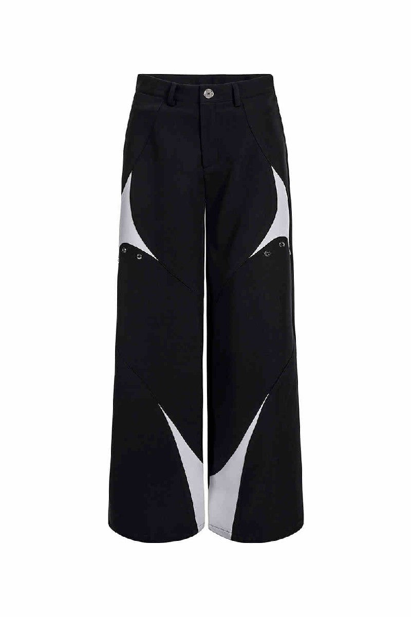Structured Padded Shoulder Patchwork Trousers – Copping Zone Structured Padded Shoulder Patchwork Trousers – Copping Zone
