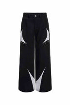 Structured Padded Shoulder Patchwork Trousers