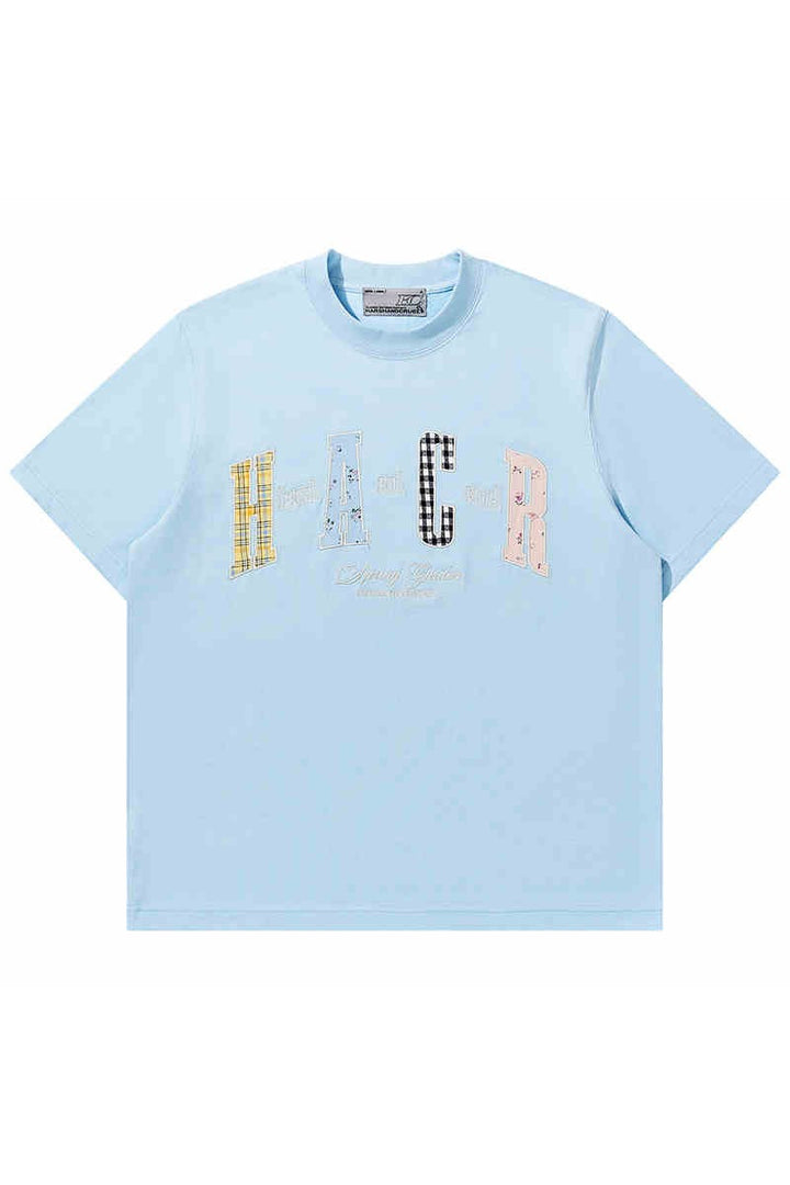 Colorblock Floral Patch Tee