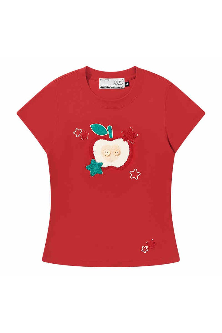 Plush Apple Embroidered Tee