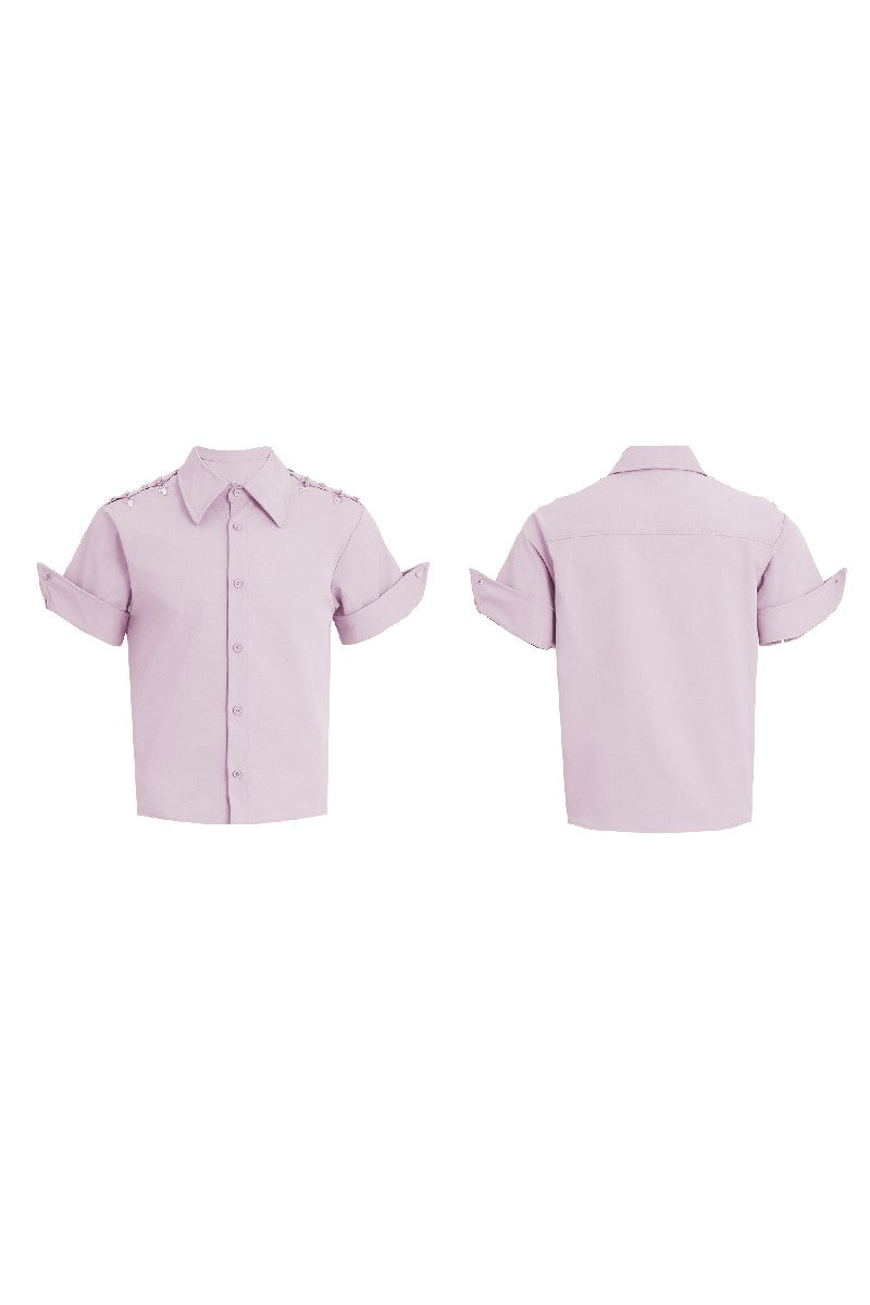 Metal Buckle Deconstructed Shirt