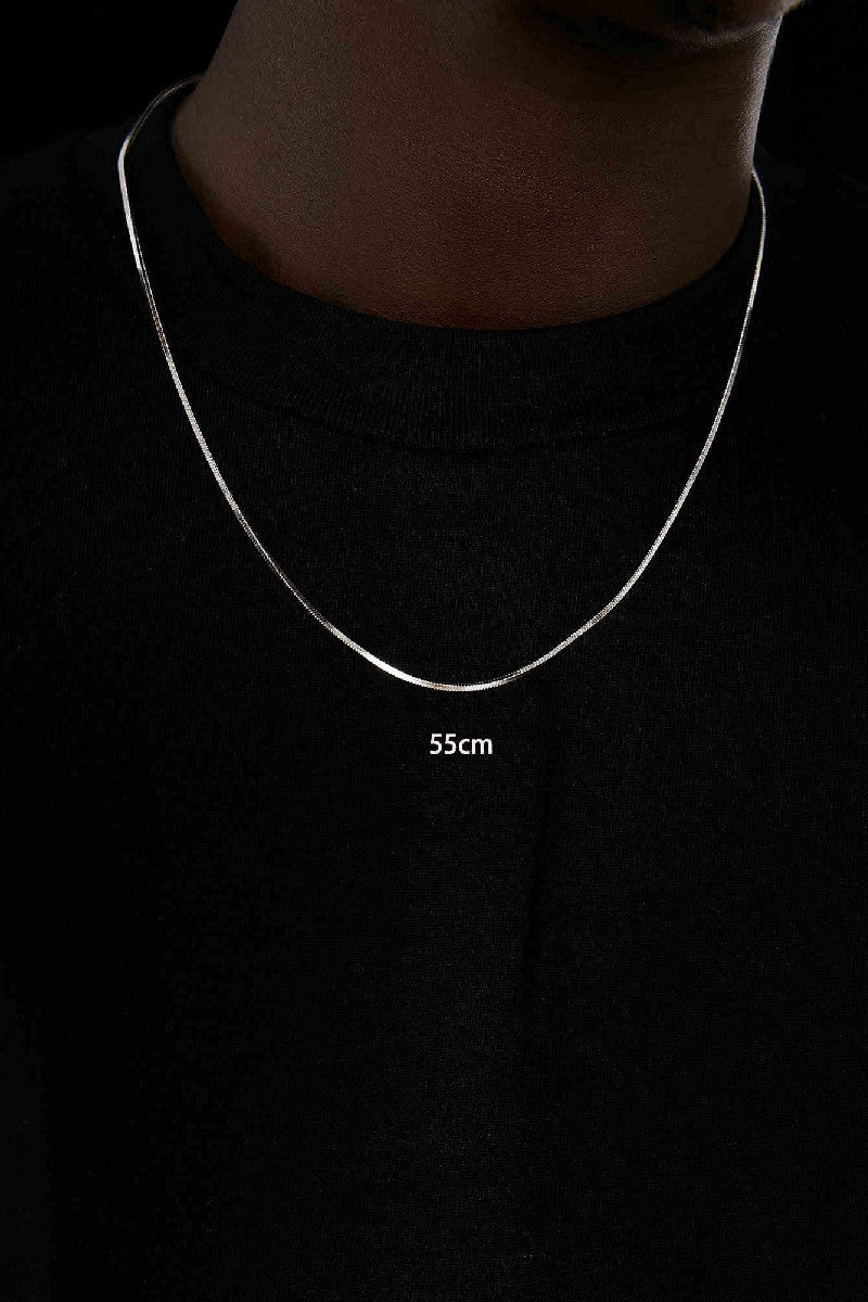 Box Chain Silver Necklace