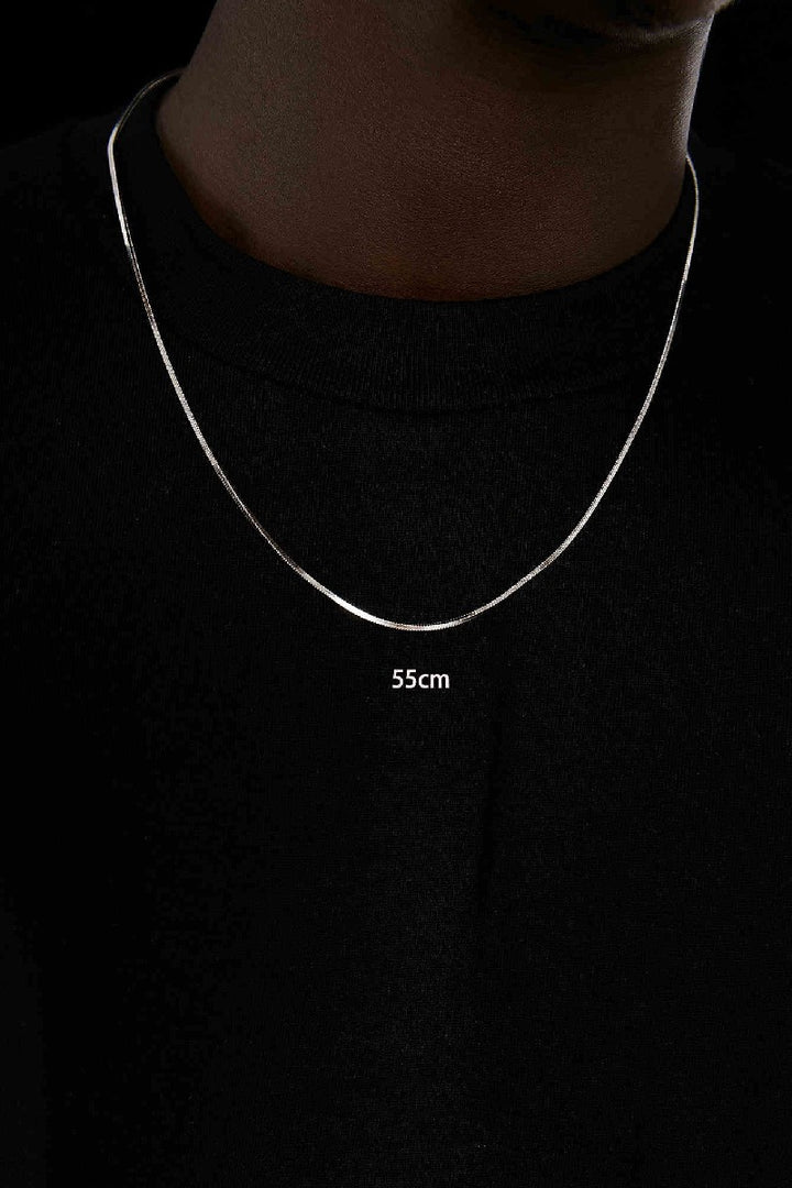 Box Chain Silver Necklace