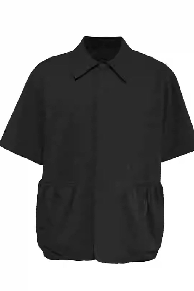 Drawstring Crinkle Short Shirt
