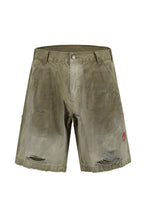 Distressed Washed Cargo Shorts