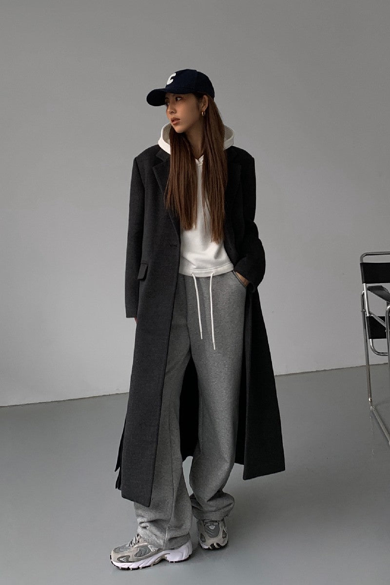 Long Black Woolen Coat