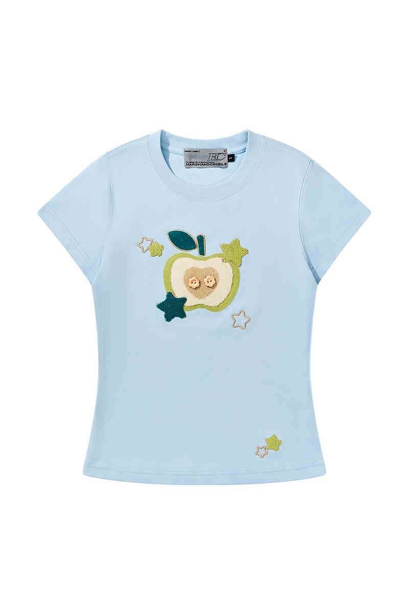 Plush Apple Embroidered Tee