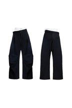 Wrinkled Patchwork Layered Trousers