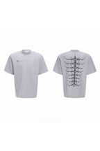 Studded Embroidered Spine Cotton Tee