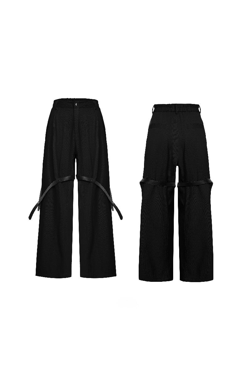 Textured Belted Suit Trousers