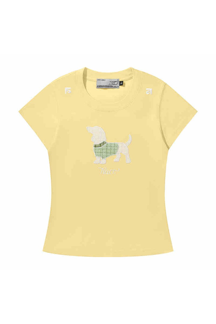 Bouclé Dog Embroidered Tee