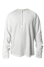 Minimalist Half-Zip Waffle Knit Long Sleeve