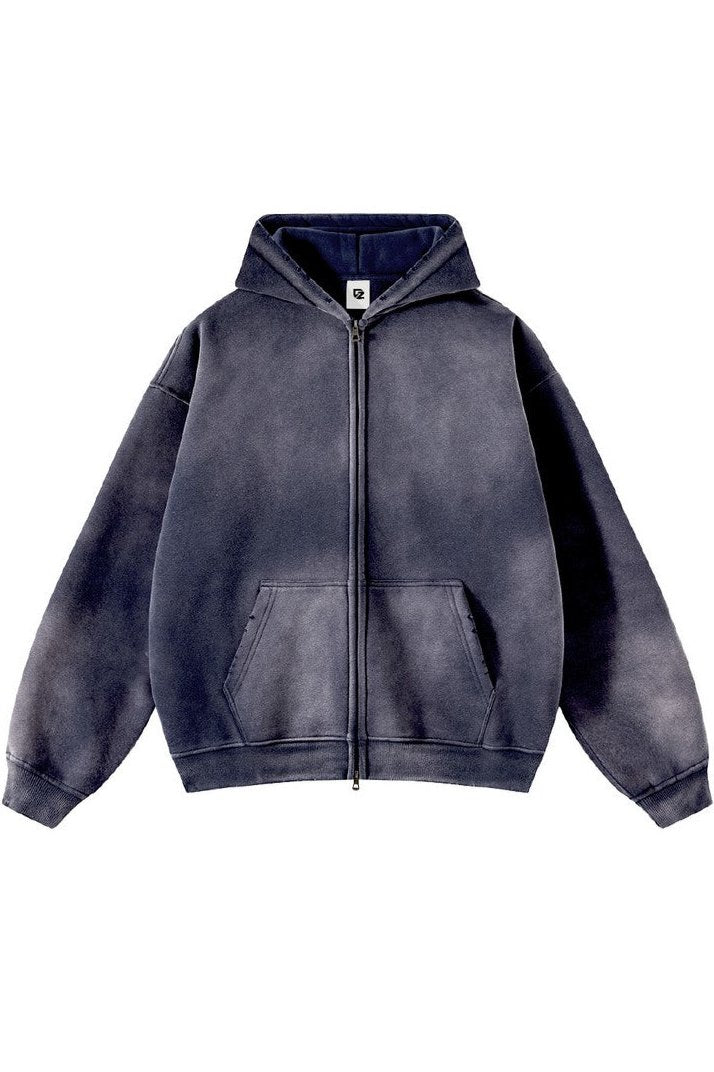 Vintage Spray-Dyed Zip Hoodie