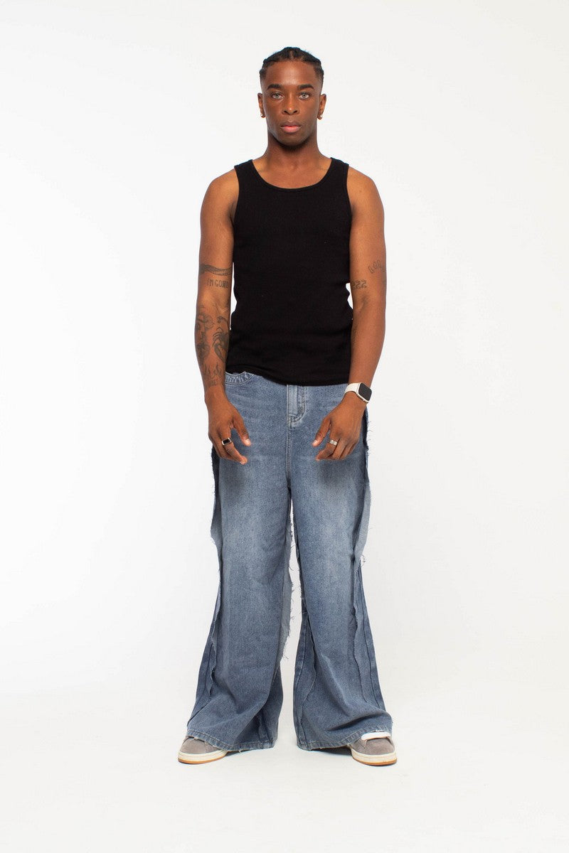 Distressed Layered Denim