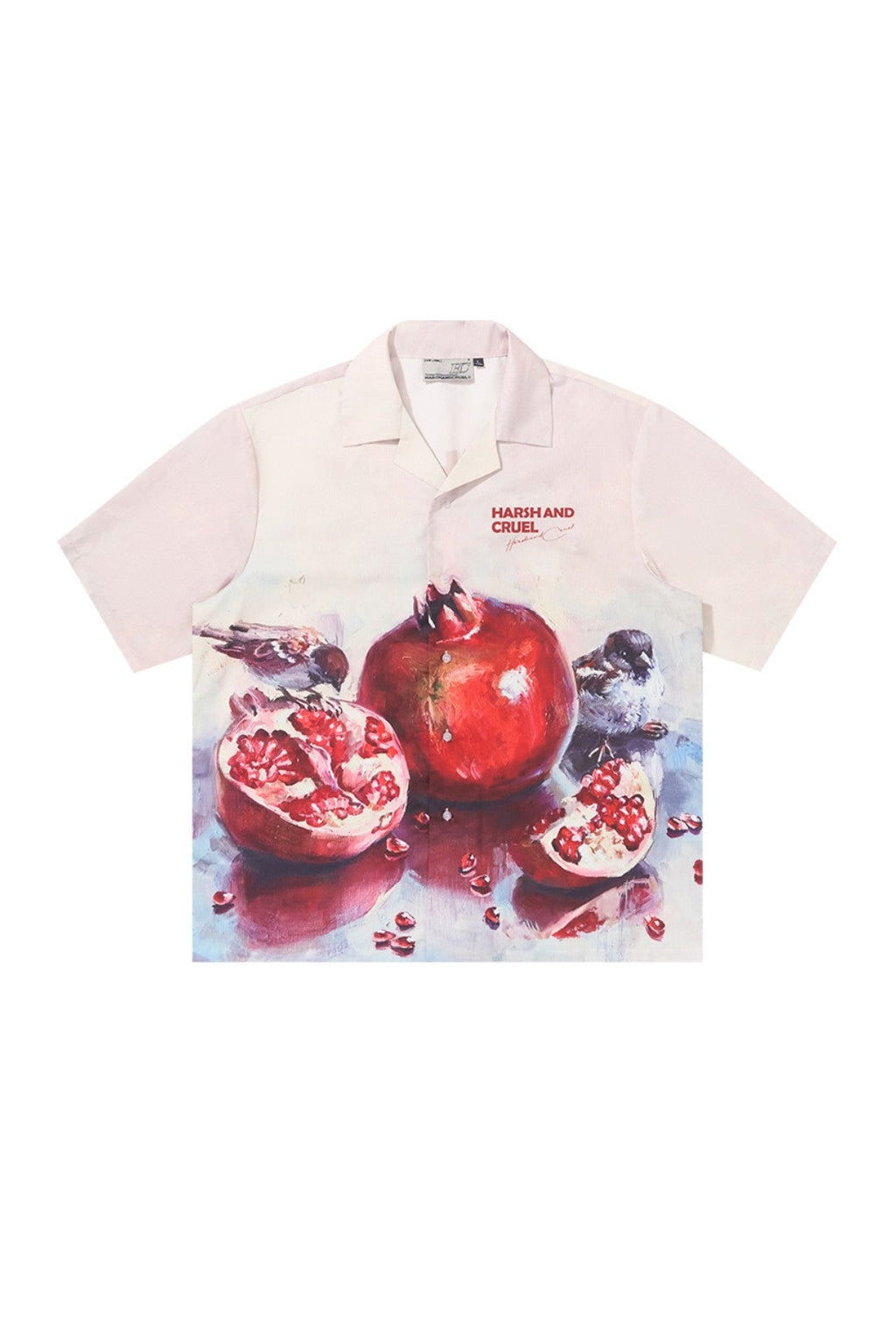 Pomgranate Full Print Cuban Shirt
