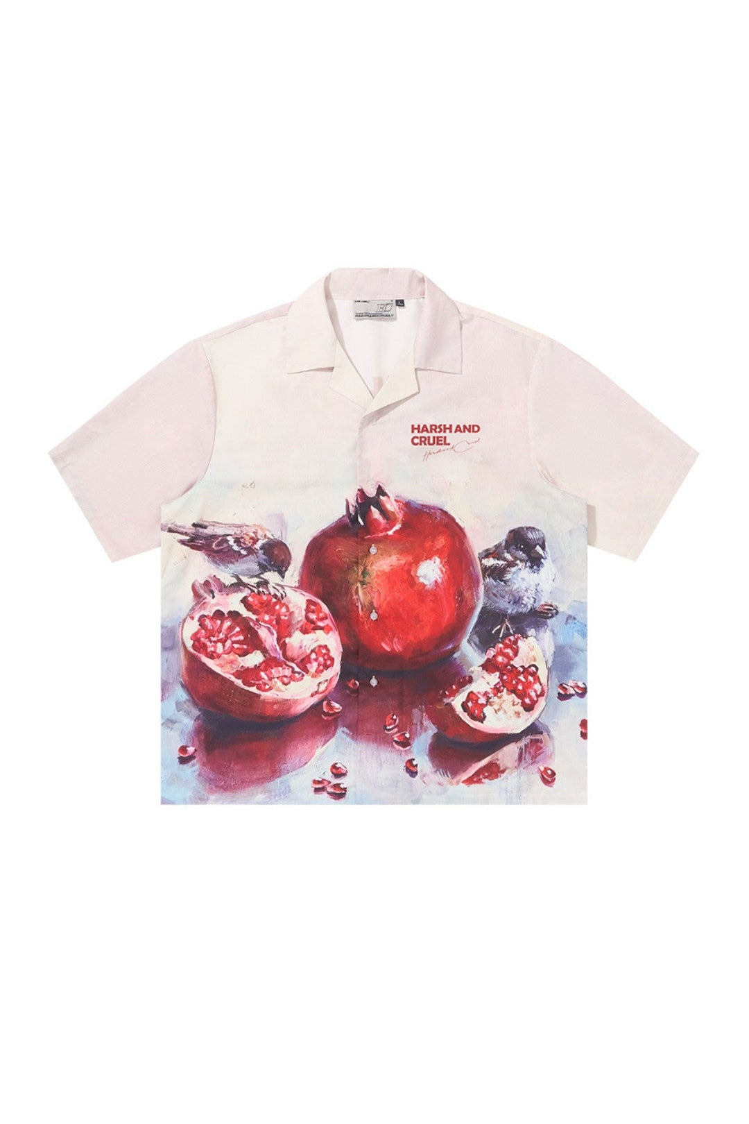 Pomgranate Full Print Cuban Shirt