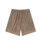 Gothic Logo Suede Shorts