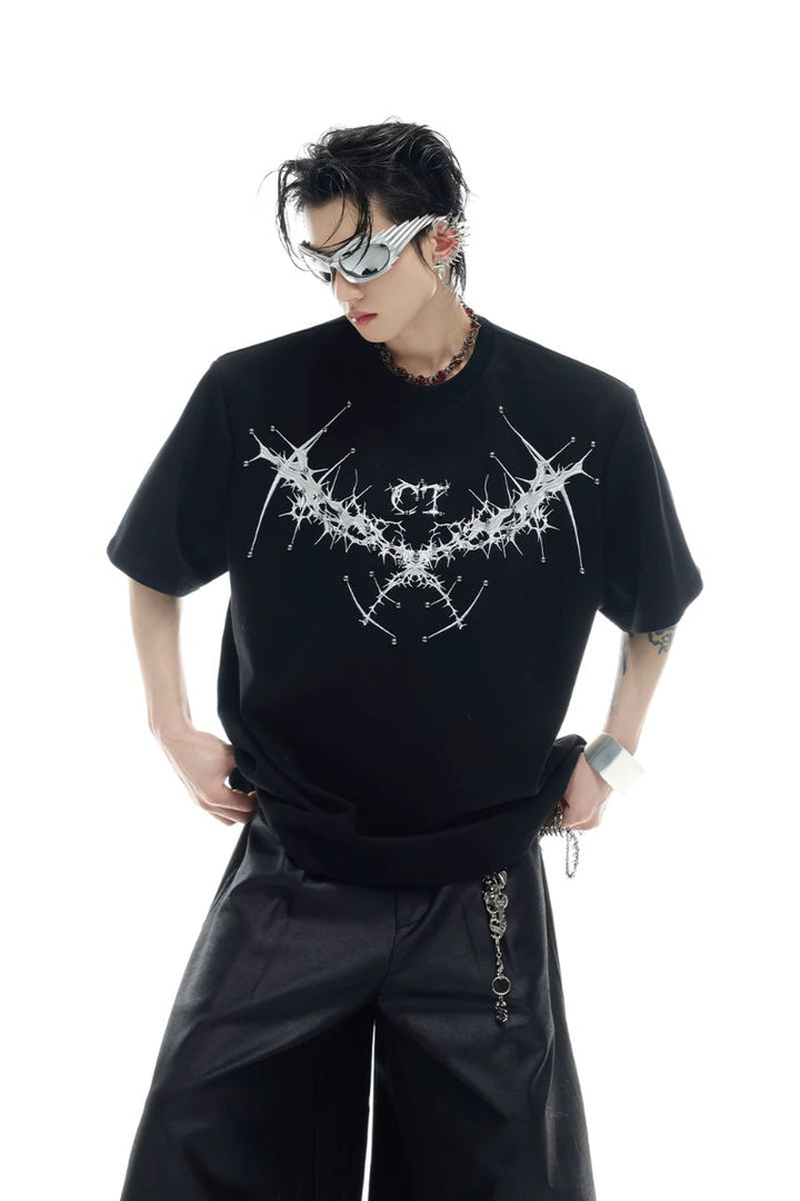 Studded Thistle Embroidery Tee