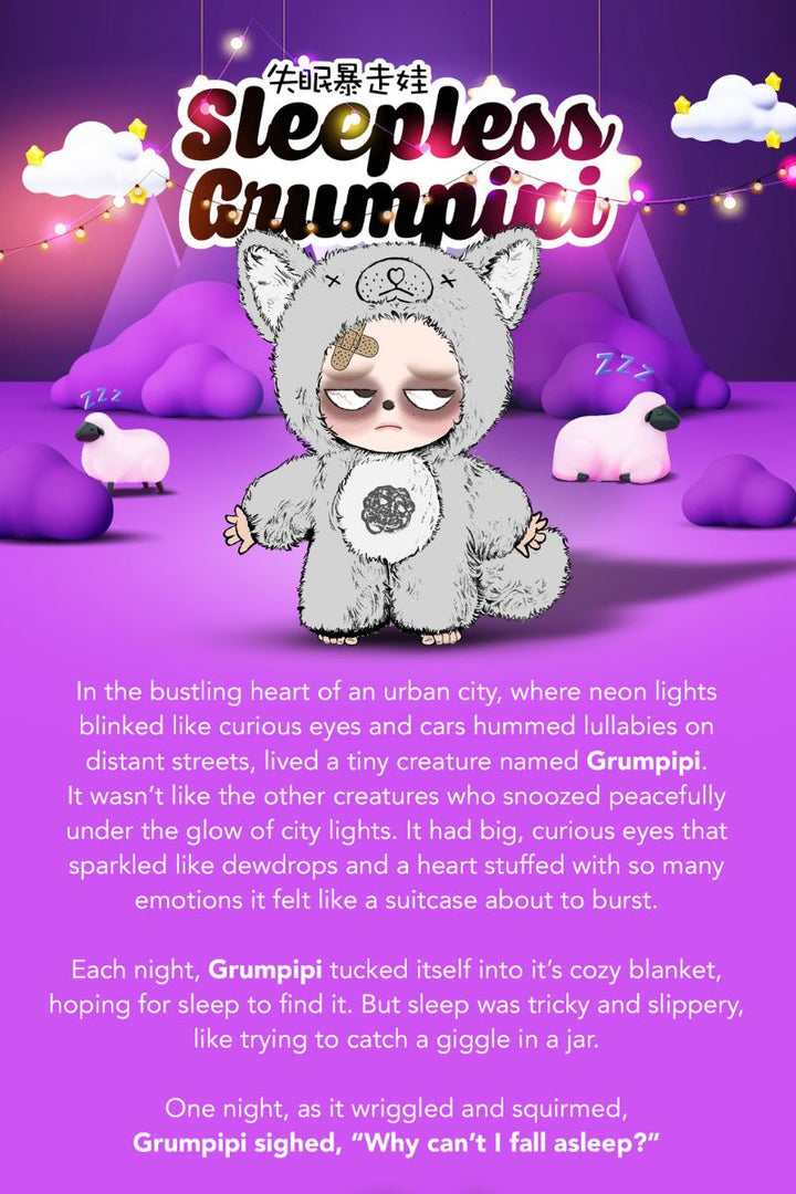 Sleepless Grumpipi™ Blind Box — Plush + Mini Keychain (Sleepless Series)