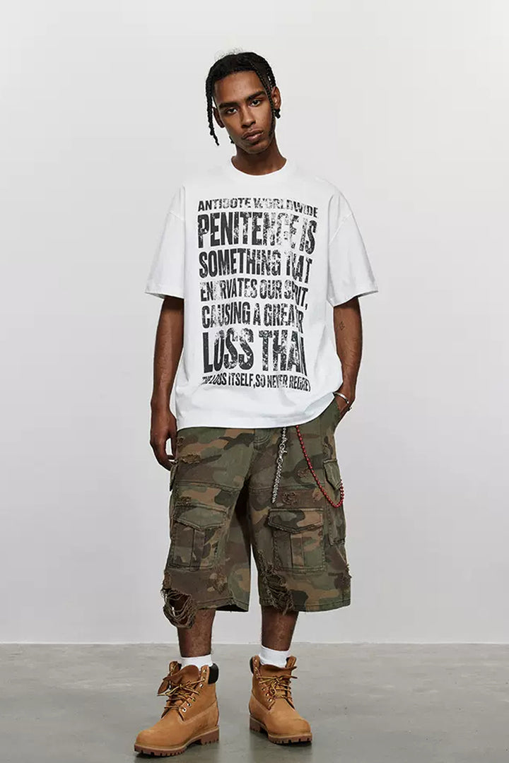 Allover Letter Print T-Shirt