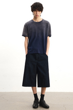Distressed Herringbone Corduroy Capris