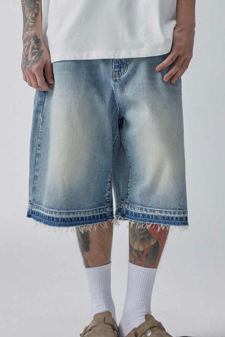 Vintage Washed Denim Shorts