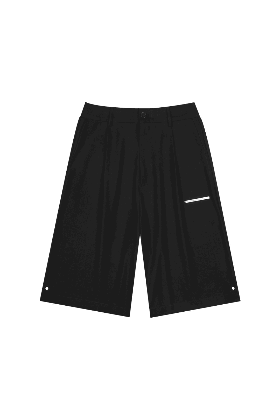 Cropped Pleated Suit Shorts