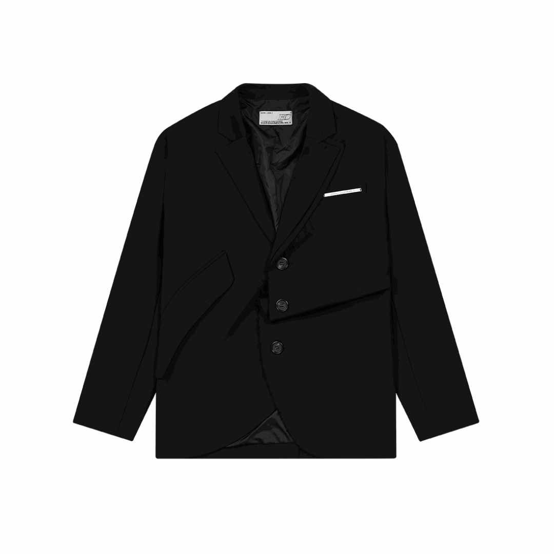 Asymmetric Pocket Deconstructed Suit jacket