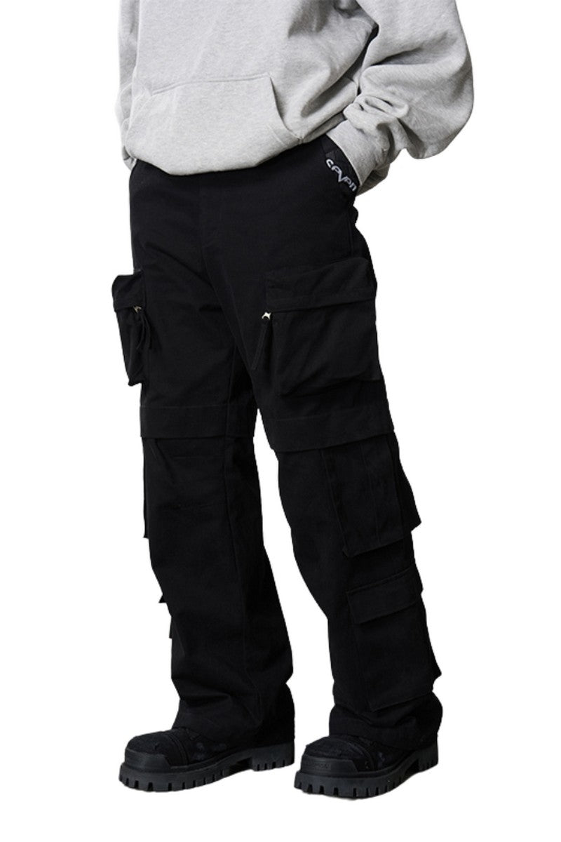 3D Multi Pocket Straight Trousers
