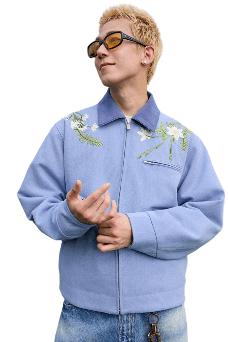 Retro Floral Embroidered Canvas Jacket