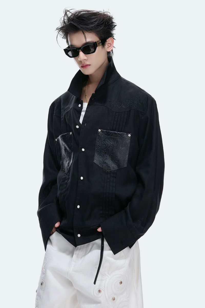 Floral Embroidered Linen Shirt