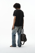 Contrast Rope Embroidered T-Shirt