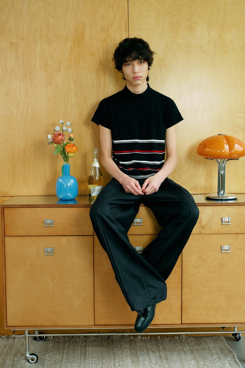 Accordion Pleat Linen Trousers