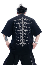 Studded Embroidered Spine Cotton Tee