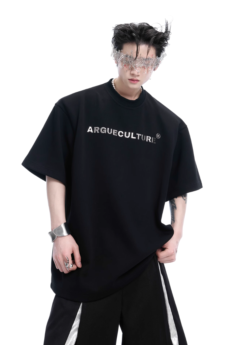 Studded Embroidered Spine Cotton Tee