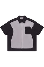 Contrast Stitching Deconstructed Zipper Shirt