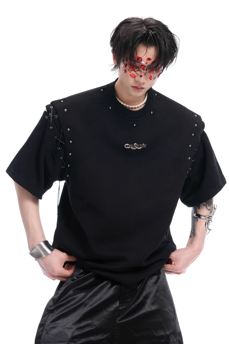 Deconstructed Strap Cutout Tee