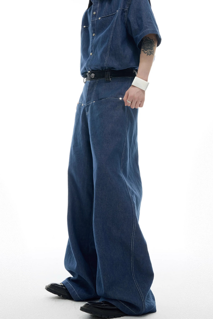 Snakeskin Patchwork Denim