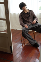 Draped Cupro Long Sleeve Shirt
