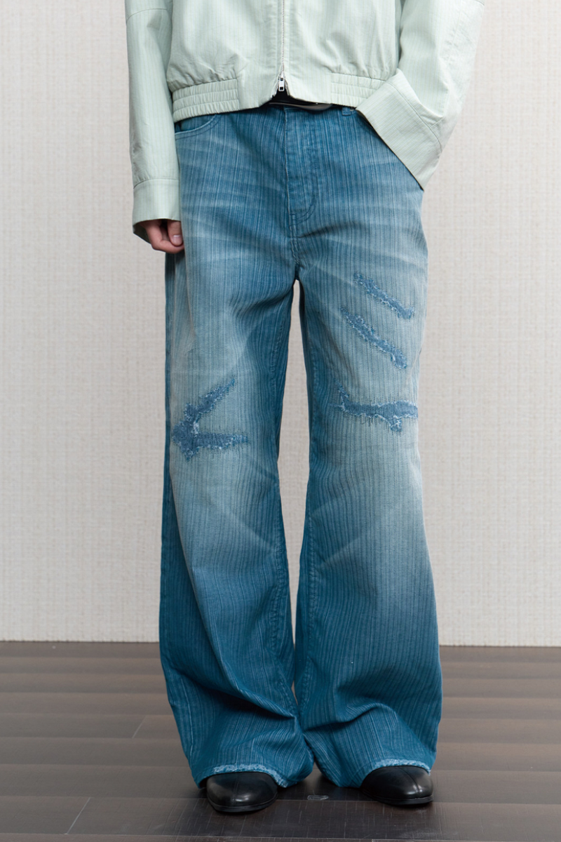 Striped Boro Patch Jeans