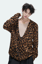 Leopard Layered V-Neck Top