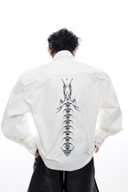Embroidered Spine Deconstructed Shirt