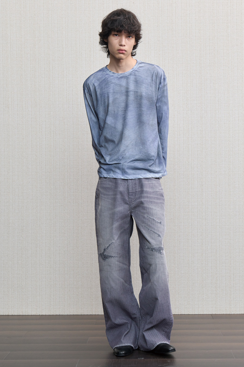 Striped Boro Patch Jeans