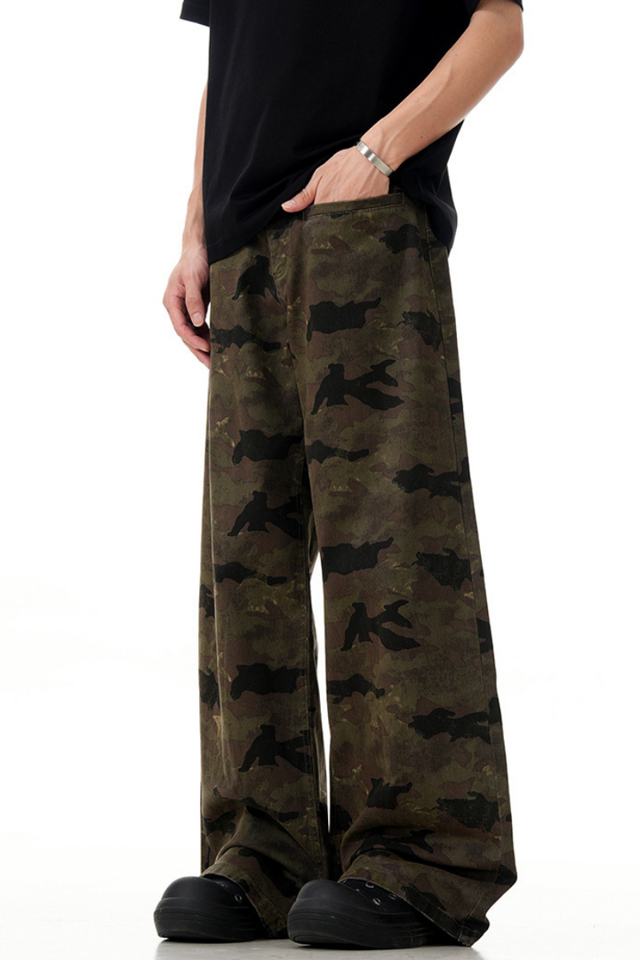 Camo Washed Cargo Jeans