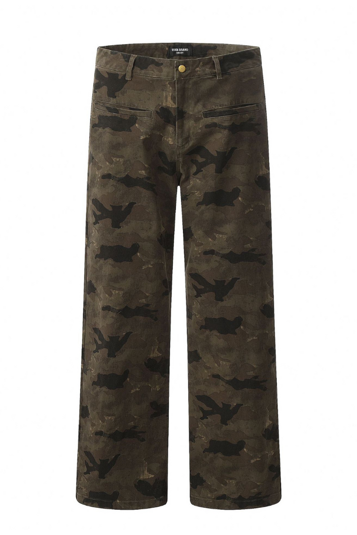 Camo Washed Cargo Jeans