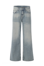 Whisker Wash Blade Baggy Jeans