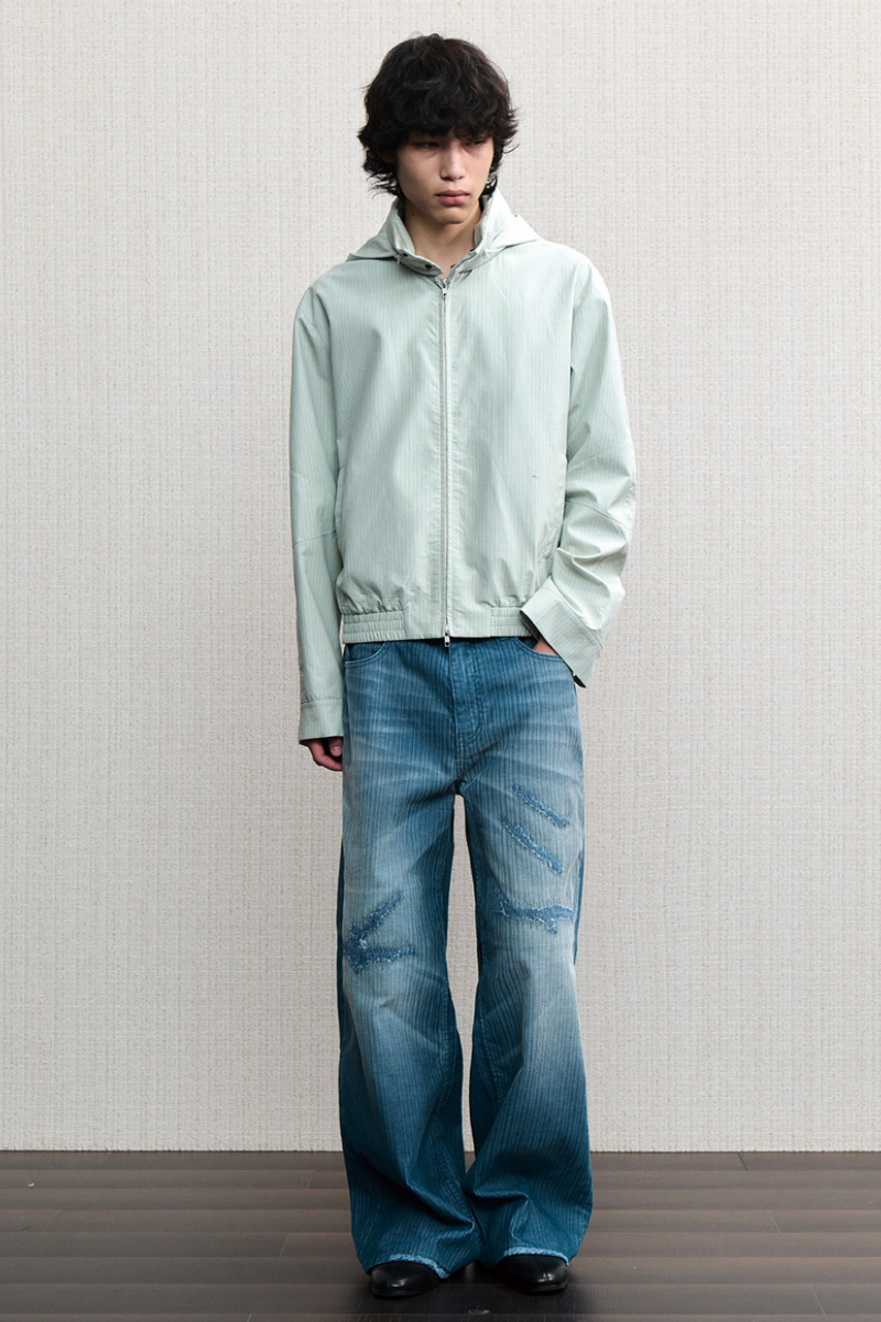 Striped Packable Hooded Jacket
