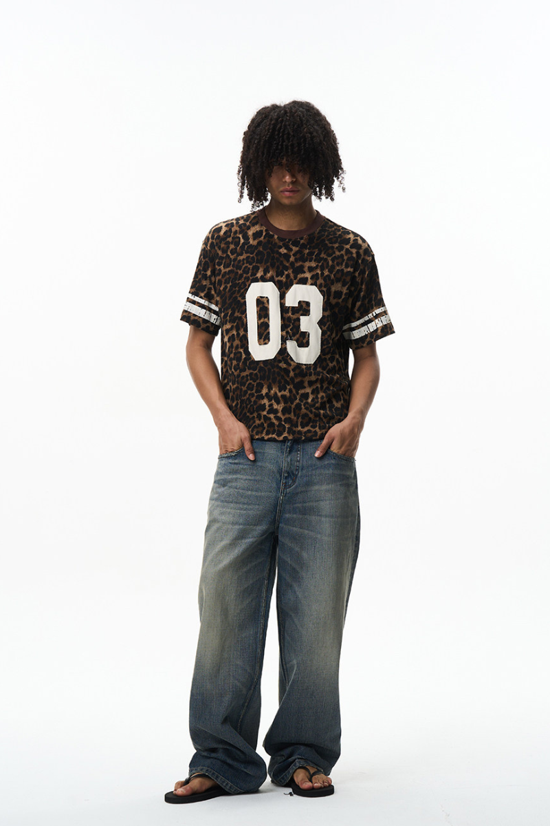 Leopard Number Patch T-Shirt