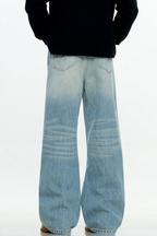 Whisker Wash Blade Baggy Jeans