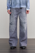 Striped Boro Patch Jeans